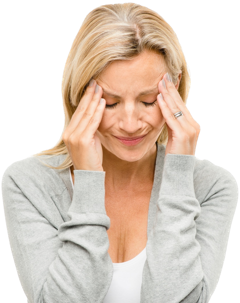 Woman Holding Head with Headache